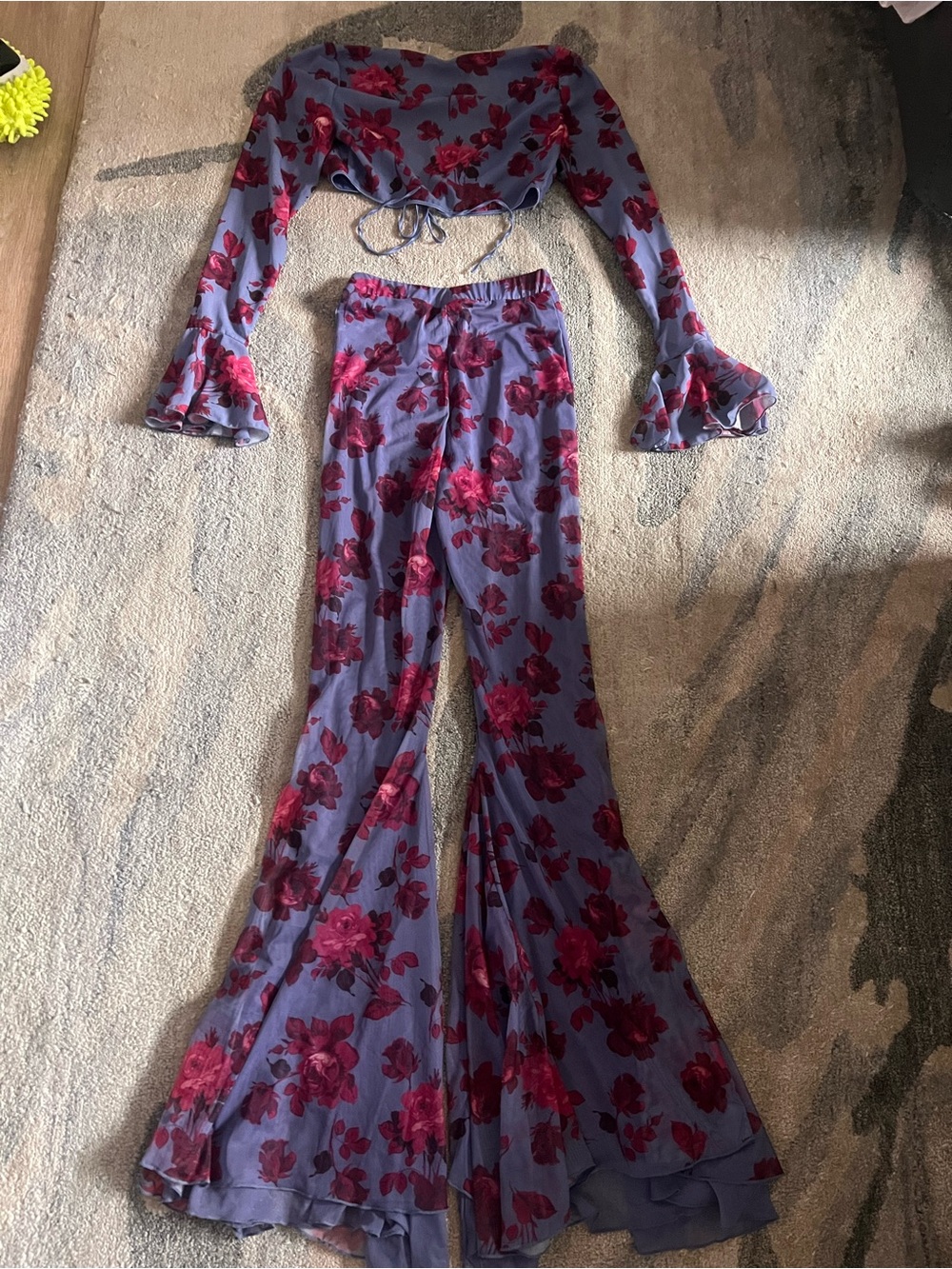 Oh Polly Lavender 2 Piece with Pink Floral Print